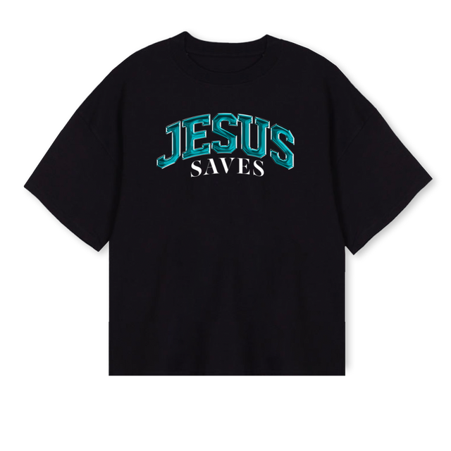 JSBOXTEE Black Oversized Boxy Tee.