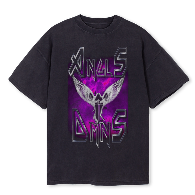 ANGLSDMNS Vintage Black Oversized Tee.