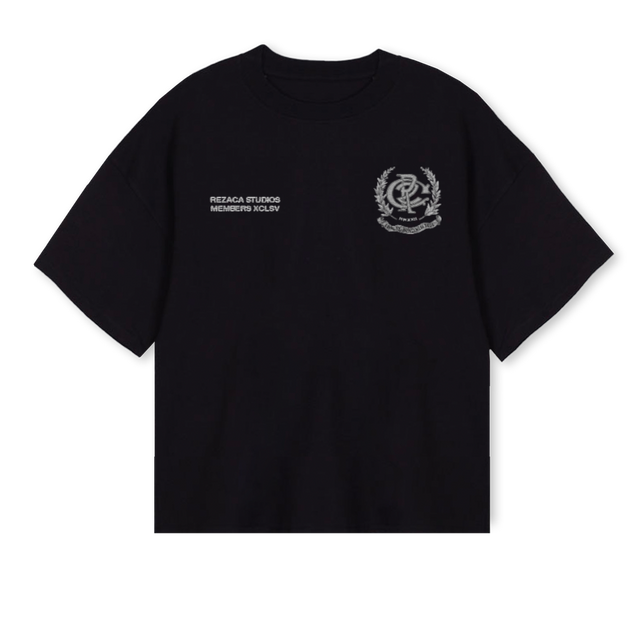 MEMBERSX Black Oversized Boxy Tee.