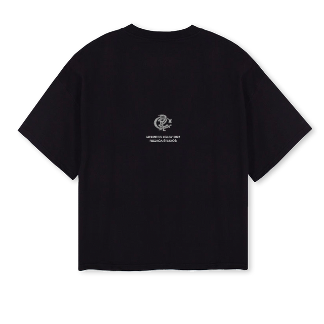 MEMBERSX Black Oversized Boxy Tee.