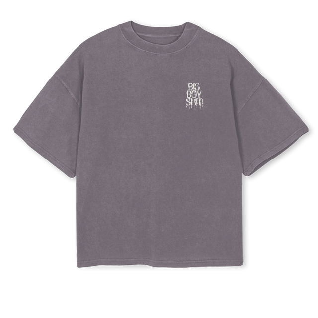 BIGBOYPIGGREY Pigment Grey Oversized Boxy Tee.