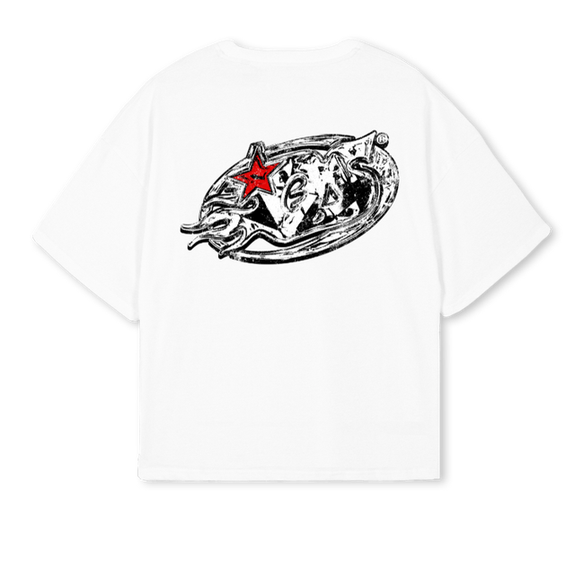 GODSPEED White Oversized Boxy Tee.