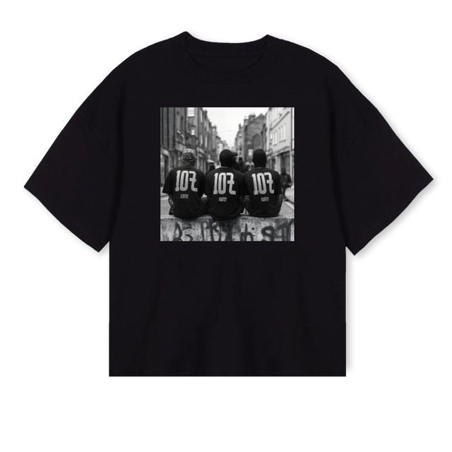 AIOZY CITY Black Oversized Boxy Tee.