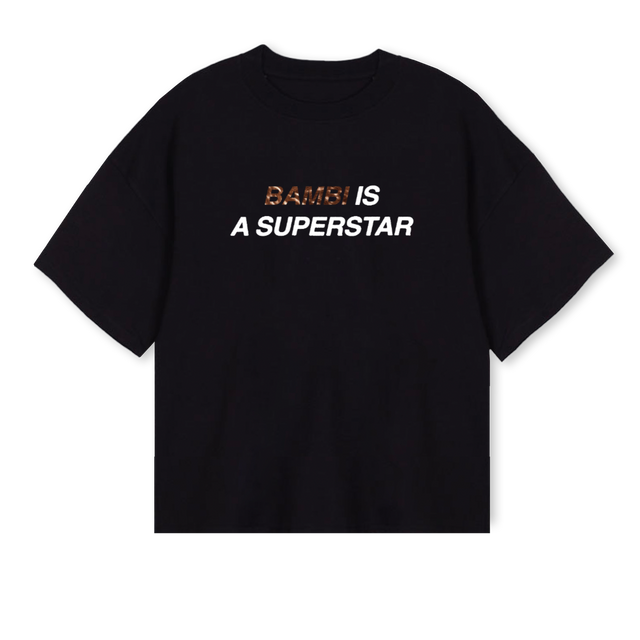 BAMBI Black Oversized Boxy Tee.