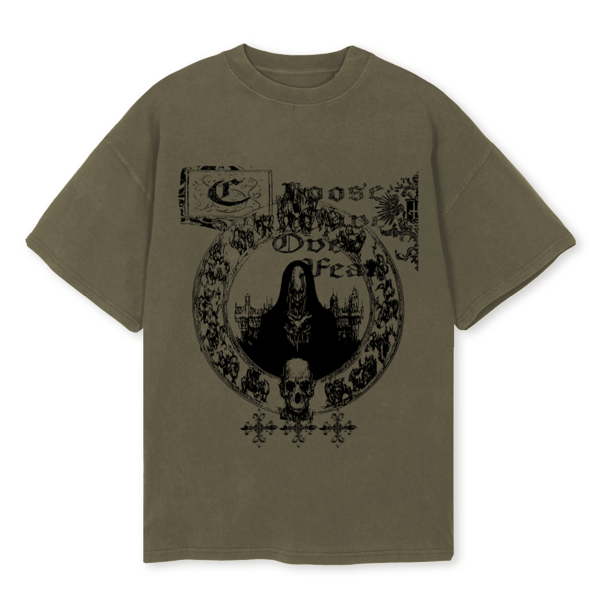 CALLOUTTEE Vintage Olive Oversized Tee. – WATC STUDIO