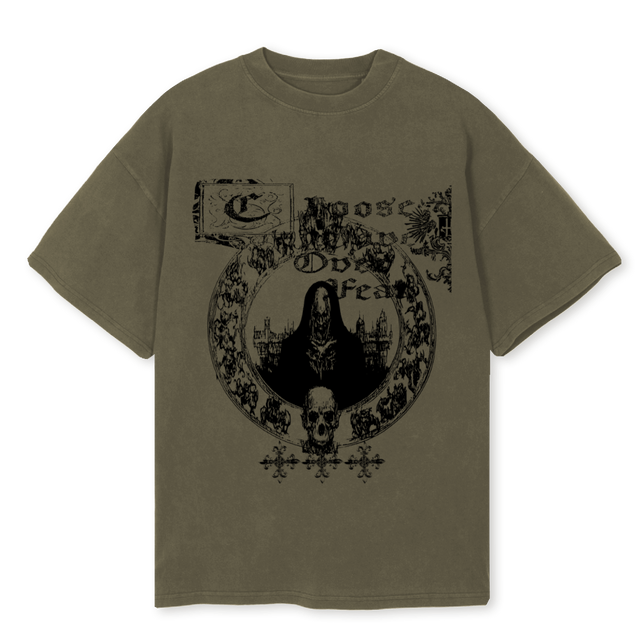 CALLOUTTEE Vintage Olive Oversized Tee.