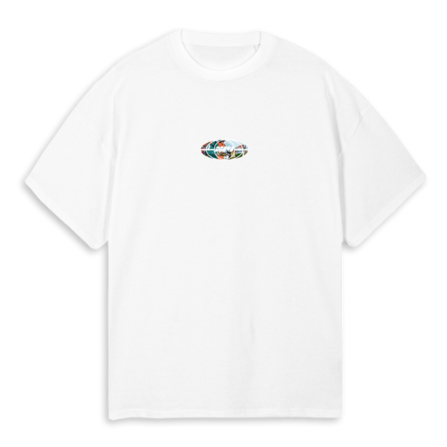 PINTSANDPOINTSWHITE White Oversized Tee.