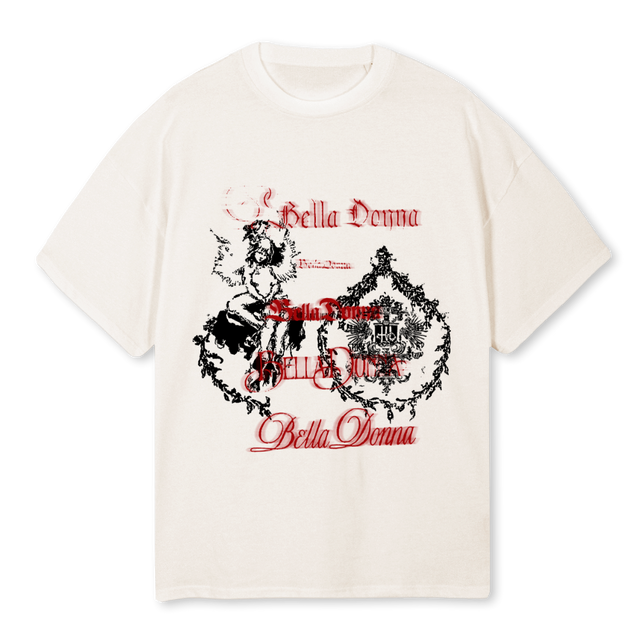 BELLADONNATEE Vintage White Oversized Tee.