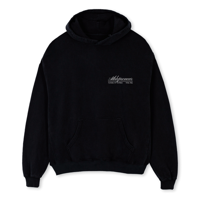 ATHLEPRENEURVONE Black Oversized Hoodie.