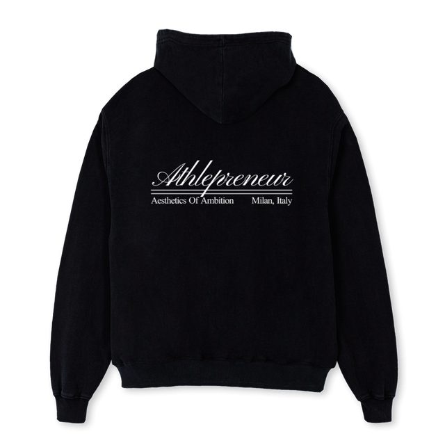 ATHLEPRENEURVONE Black Oversized Hoodie.