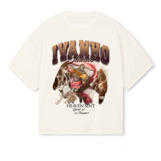 IVANHO HEAVEN SENT_1  Vintage White Oversized Boxy Tee.