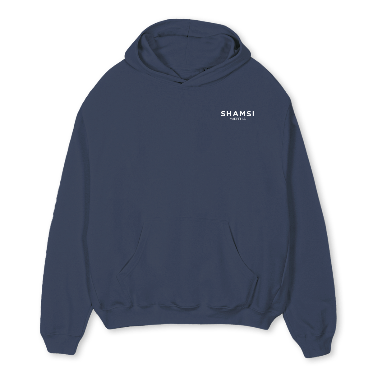 SAMPLEE Navy Blue Oversized Hoodie. – WATC STUDIO