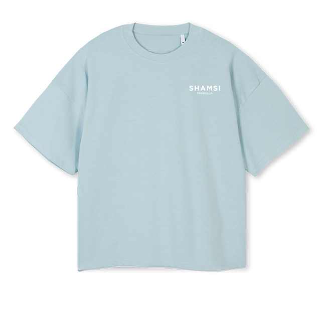 TEESH Cold Blue Oversized Boxy Tee.