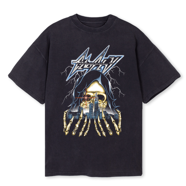 GRIMTEE Vintage Black Oversized Tee.