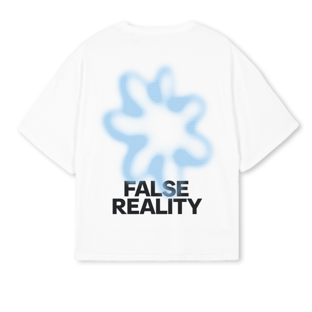 FALSEREALITYWB White Oversized Boxy Tee.