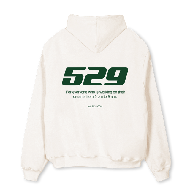 FIVE TO NINE VWH Vintage White Oversized Hoodie.
