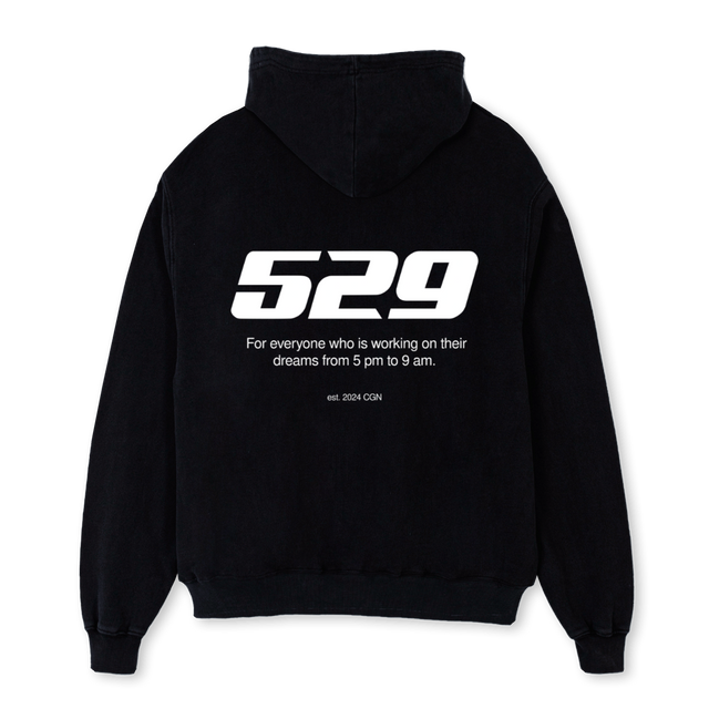 FIVE TO NINE BH Black Oversized Hoodie.