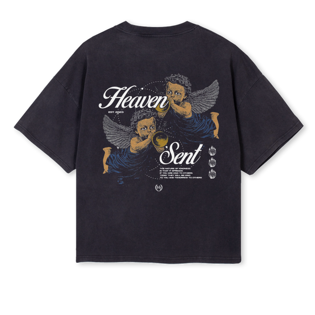 HVNSNT Vintage Black Oversized Boxy Tee.