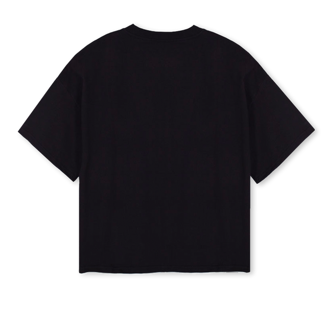 MOUTHTEE Black Oversized Boxy Tee.
