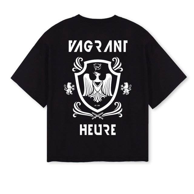 BOXHOUSEOFVAGRANT Black Oversized Boxy Tee.