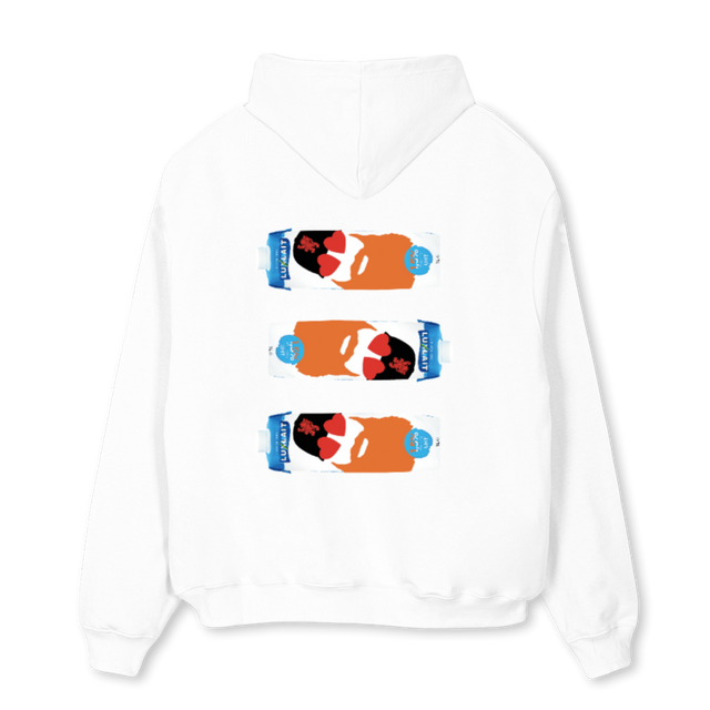 HOOODIE LUX LAIT JS  White Oversized Hoodie.