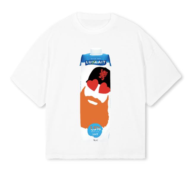 LUX LAIT TSHIRTT White Oversized Boxy Tee.