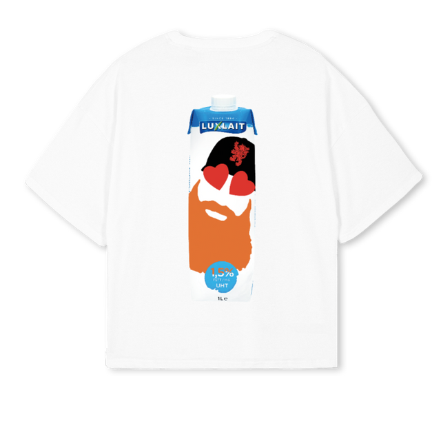 LUX LAIT TSHIRTT White Oversized Boxy Tee.