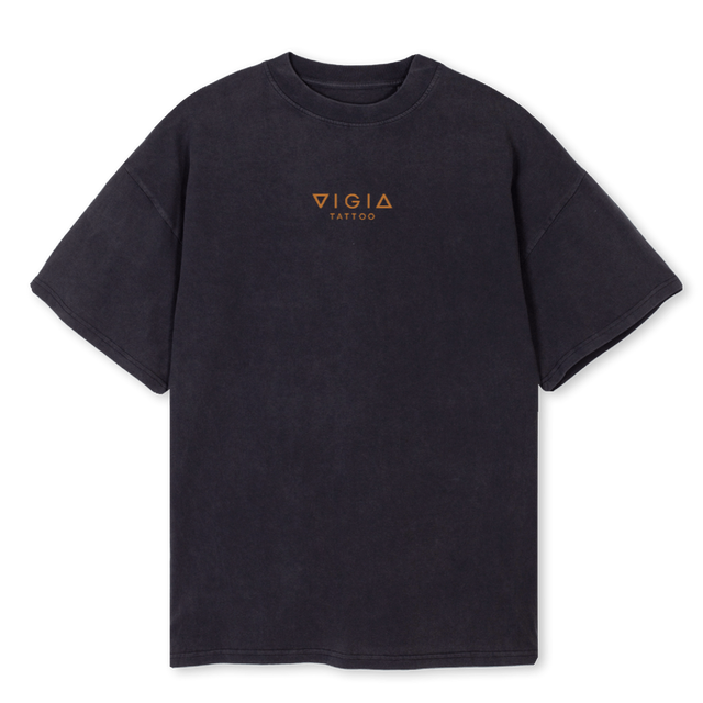 VIGIA CAMISETA Vintage Black Oversized Tee.