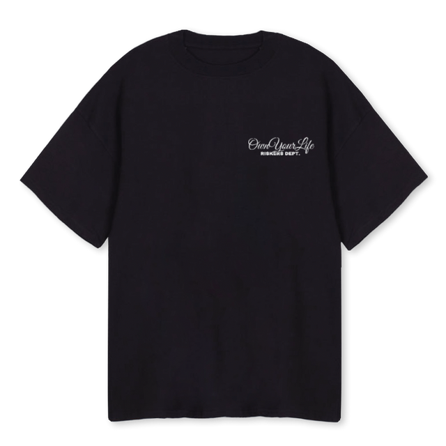 RISKERS BLAKVV Black Oversized Tee.