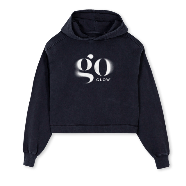 WCH  Vintage Black Cropped Hoodie.