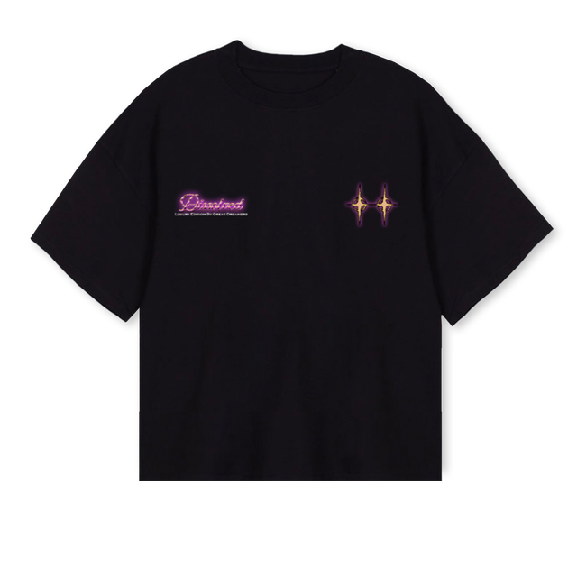 SERENITY DSSLVD  Black Oversized Boxy Tee.