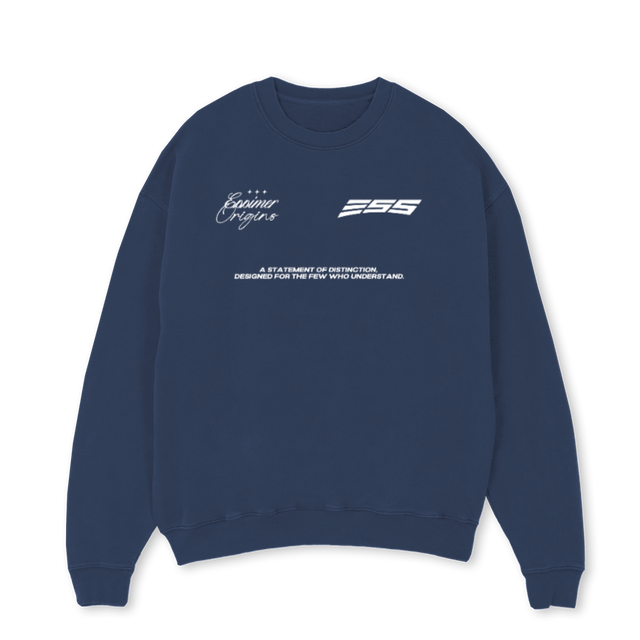 CREWNECKNAVY Navy Blue Oversized Crewneck Sweater.
