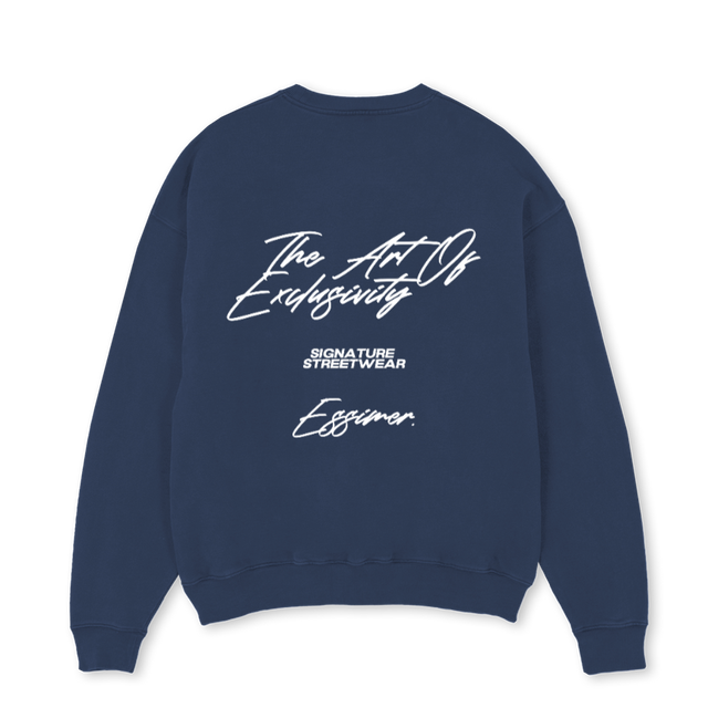 CREWNECKNAVY Navy Blue Oversized Crewneck Sweater.