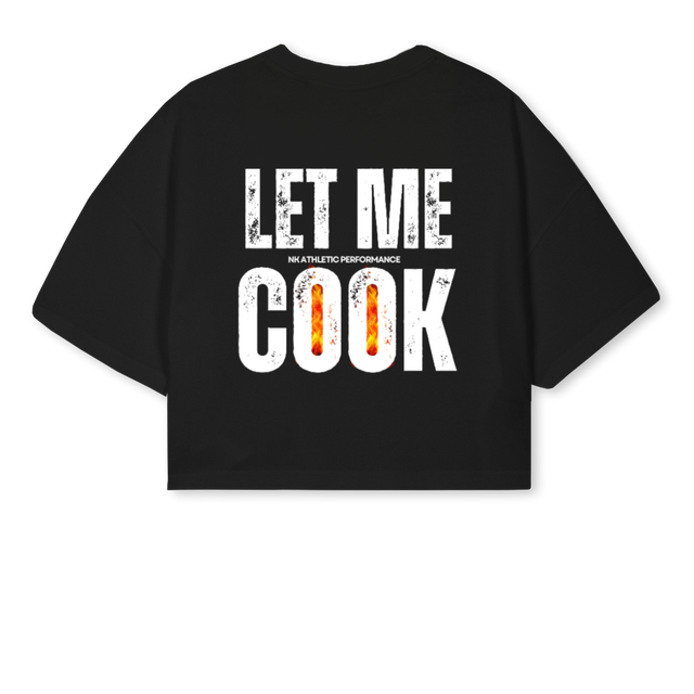 NKCROPLMCBLACK Black Cropped Oversized Tee.