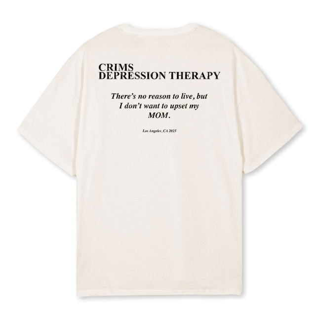 DEPRESSCREAM Vintage White Oversized Tee.