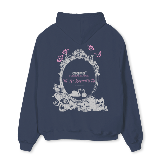 FUNERALBLUEHOODIE Navy Blue Oversized Hoodie.