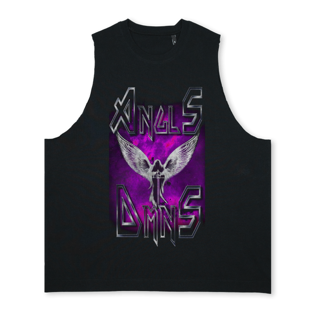 ANGLSSL Deep Black Oversized Vest.
