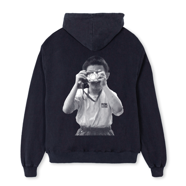 SMILEPRSNLSAMPLE Vintage Black Oversized Hoodie.