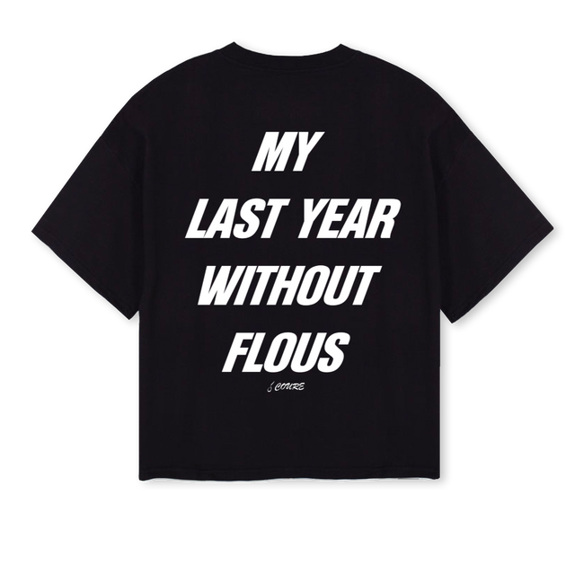 COUREFLOSBLACK Black Oversized Boxy Tee.