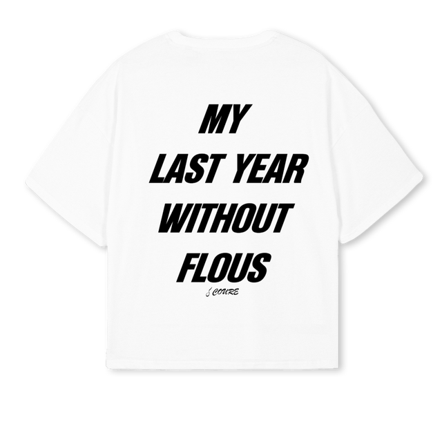 COUREFLOSWHITE White Oversized Boxy Tee.