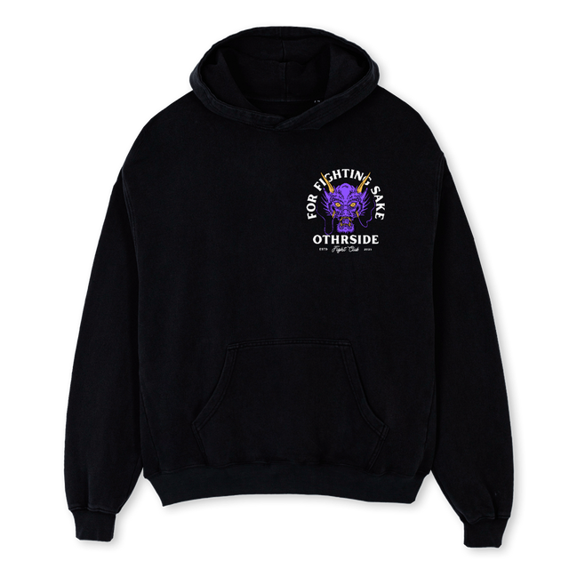 DRAGONFFS Black Oversized Hoodie.