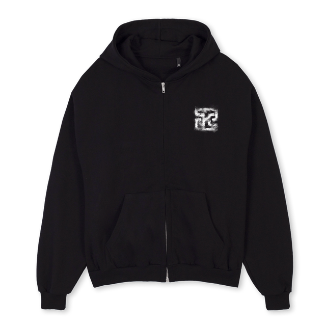SADD Black Oversized Zipped Hoodie.
