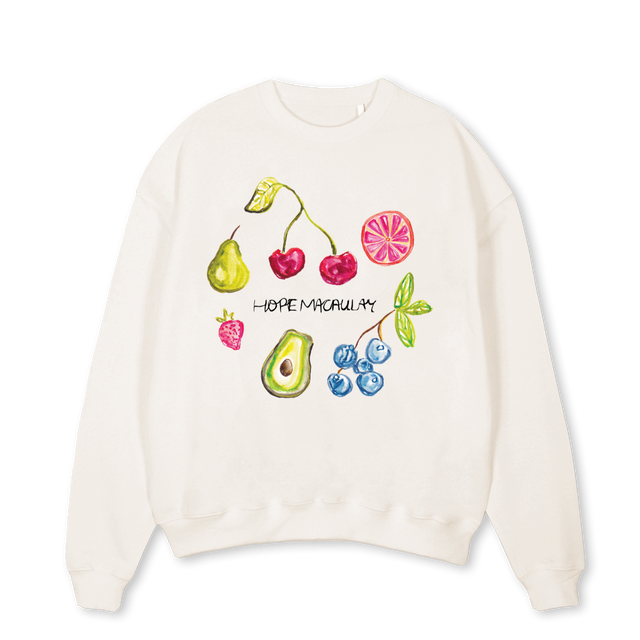 SWEATSHIRTFRUIT Vintage White Oversized Crewneck Sweater.