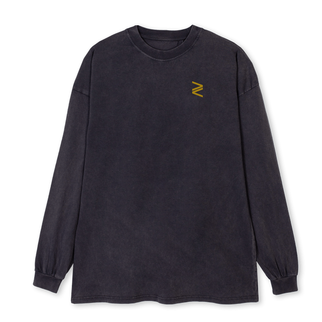 LSVINTAGEBLACKGOLD Vintage Black Oversized LS Tee.