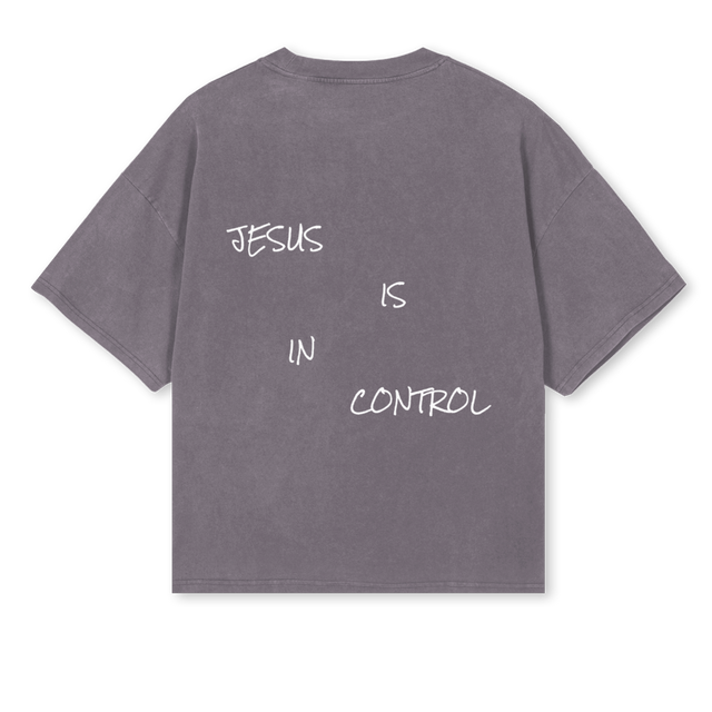 JISINC NOKTRA Pigment Grey Oversized Boxy Tee.