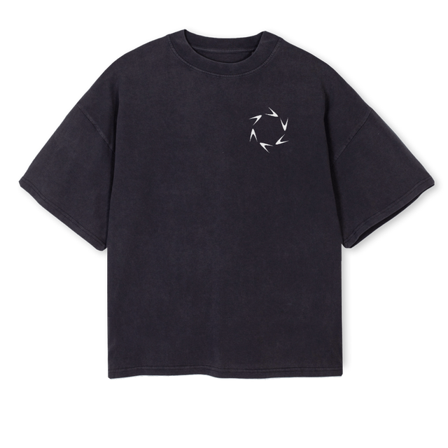 DAILYCOTTONBLACK Vintage Black Oversized Boxy Tee.