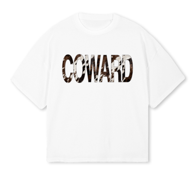COWARD White Oversized Boxy Tee.
