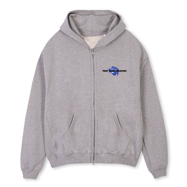 YAKFNU Grey Marl Oversized Zipped Hoodie.