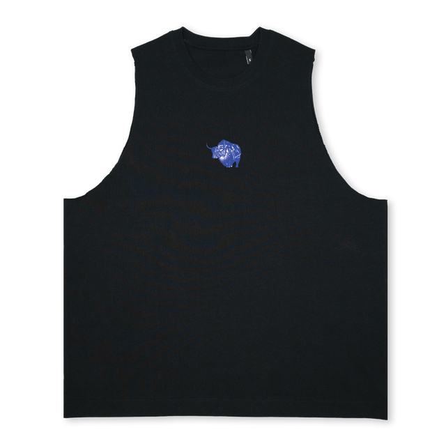 YAKVEST Deep Black Oversized Vest.