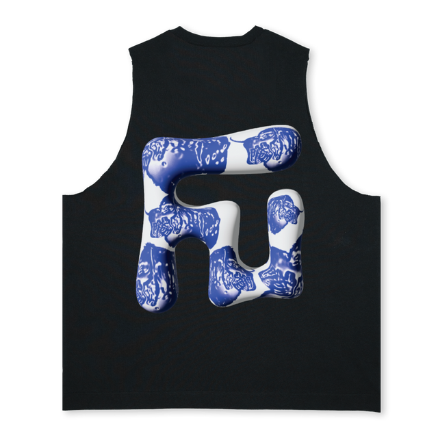 YAKVEST Deep Black Oversized Vest.